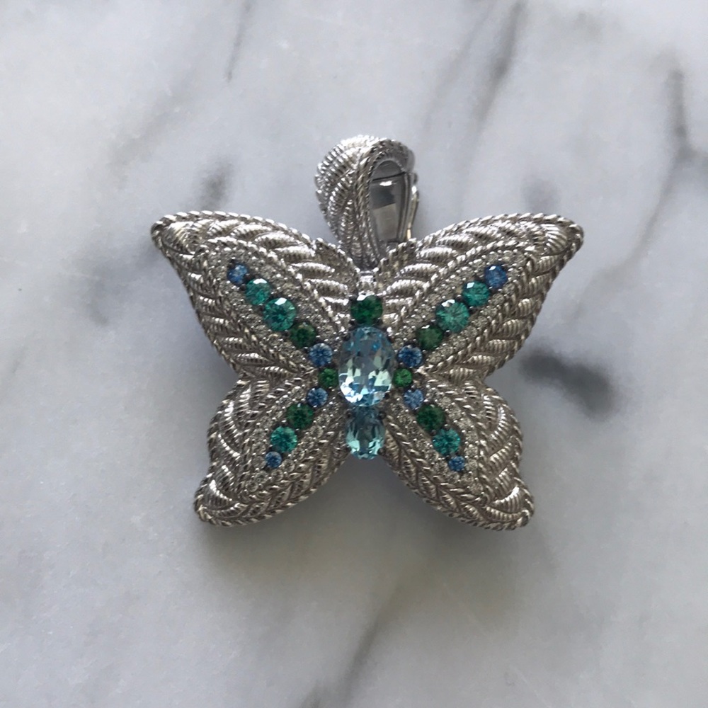 Judith Ripka Enhancer & Pin (NEW) - Picture 2 of 4